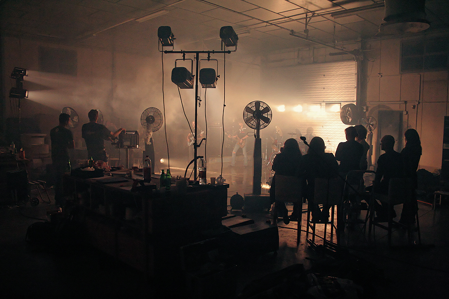 Photo du tournage du clip des Lightseekers